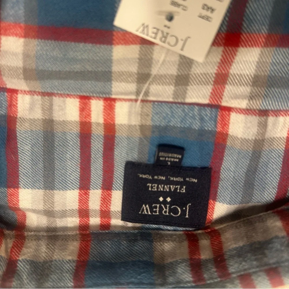J. Crew Men’s Large Multicolor‎ Plaid Flannel Button-Up Shirt